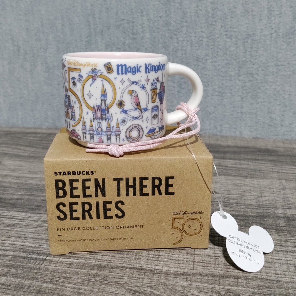 Disney 50th Anniversary Been There Series Starbucks Mug Ornament Magic Kingdom